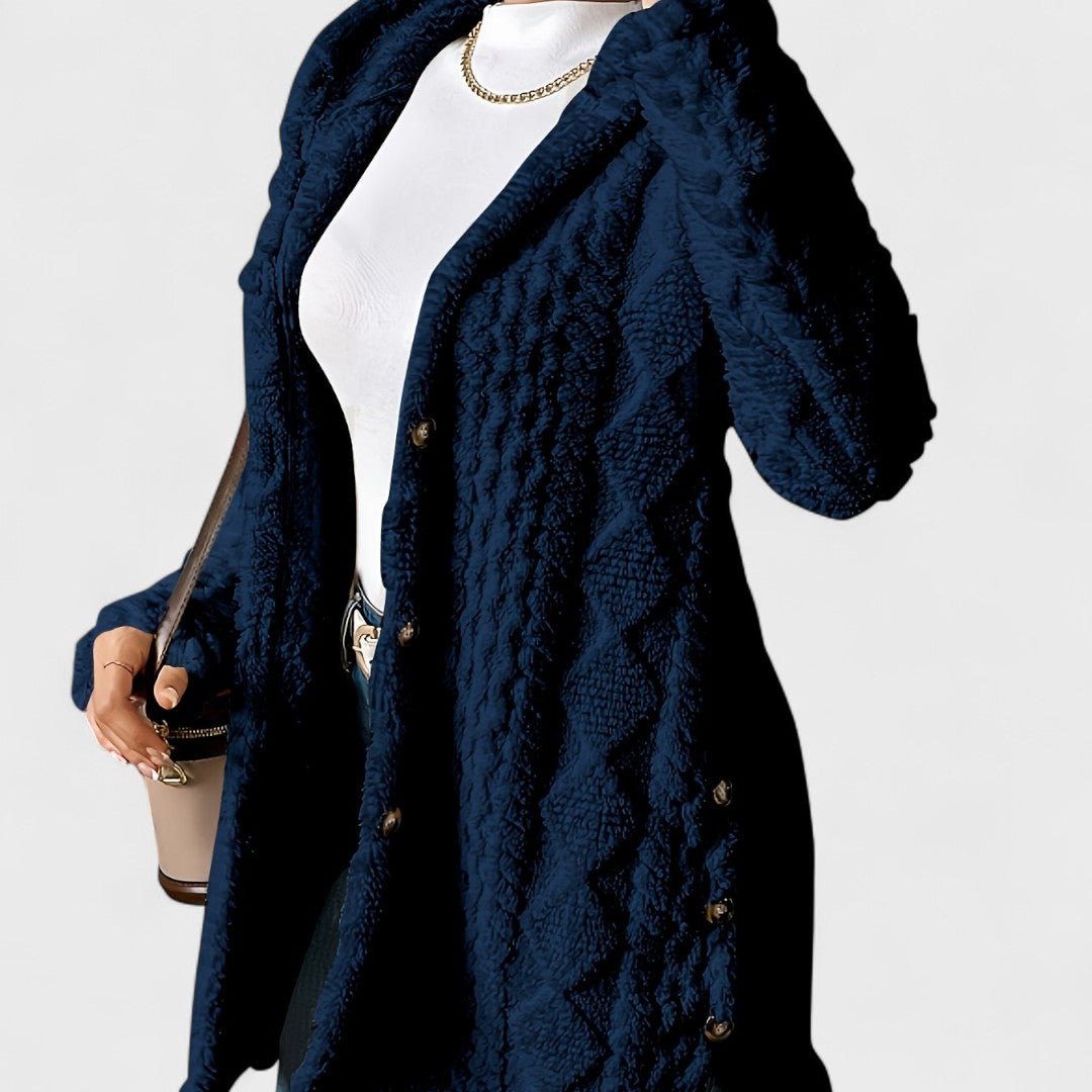 Katerina - Cardigan Mantel mit Kapuze Warm