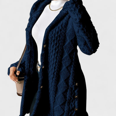 Katerina - Cardigan Mantel mit Kapuze Warm