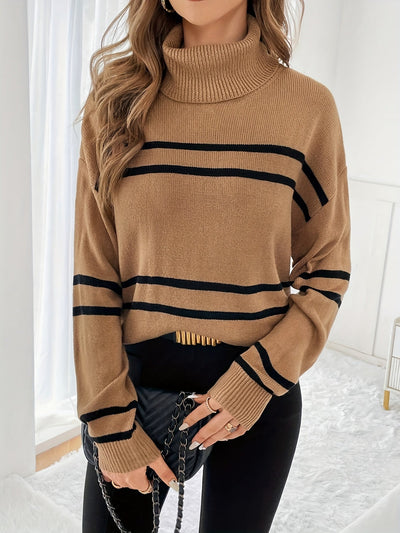 Thea – Hochgeschlossenes Streifenpullover