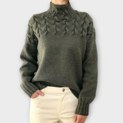 Eva - Damenpullover mit Zopfmuster