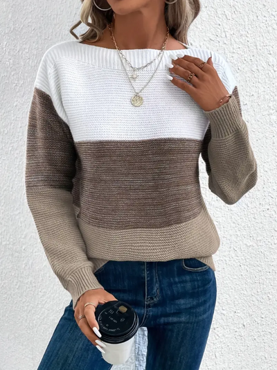 Calista - Eleganter Pullover mit langen Ärmeln und fallenden Schultern