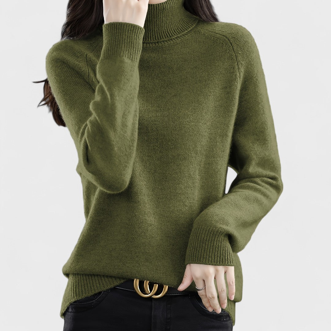 Sapphire - Pullover mit hohem Kragen in Uni