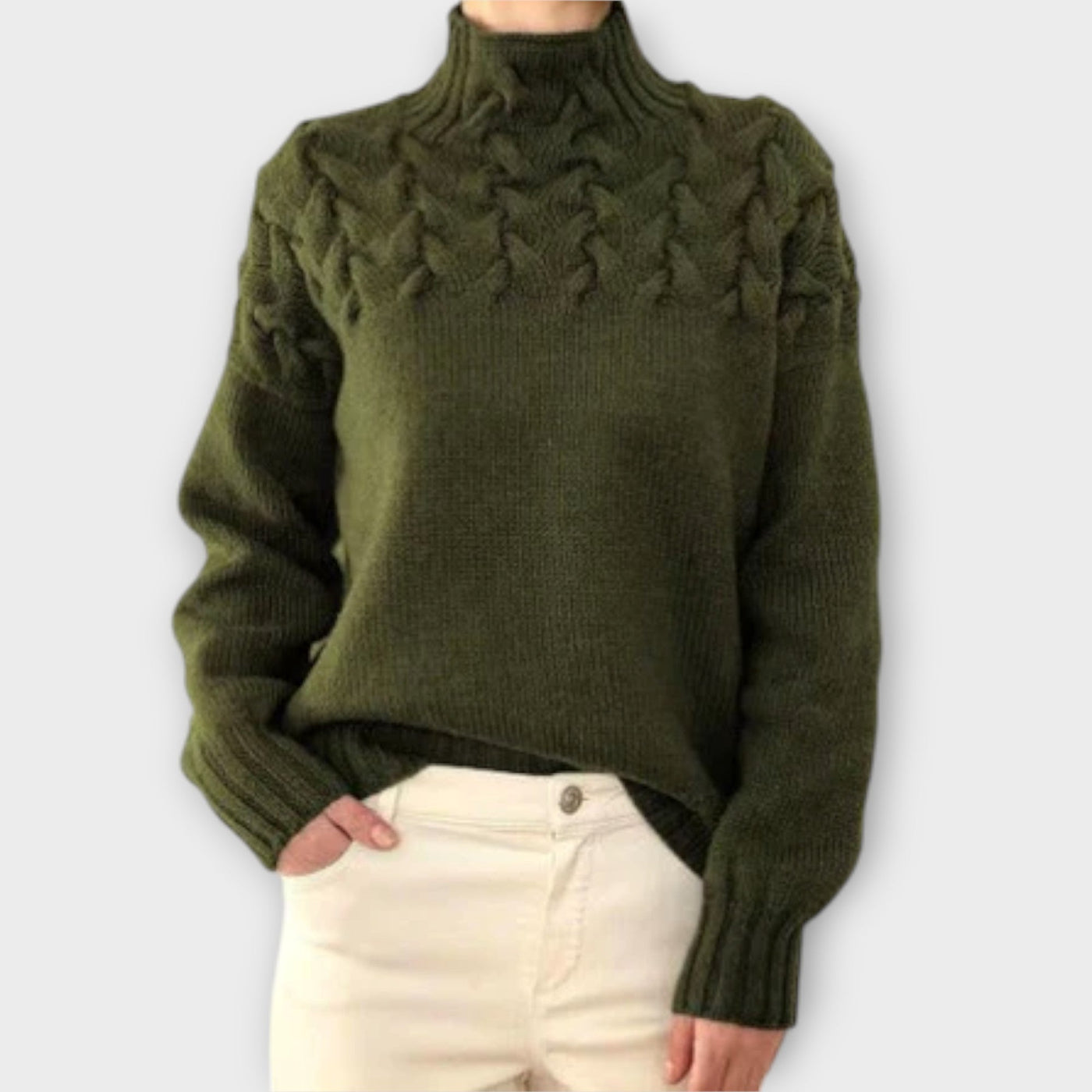Eva - Damenpullover mit Zopfmuster