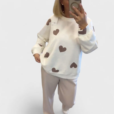 Mila - Pullover aus Baumwollmischung mit Herzen