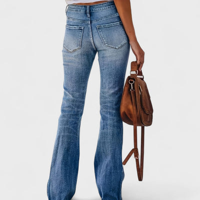 Foxa - Jeans Flare Elastisch Retro Vielseitig Casual