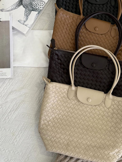 Isabelle | Geräumige, Geflochtene Tote Tasche für Jeden Tag