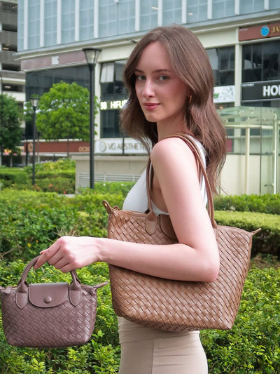 Isabelle | Geräumige, Geflochtene Tote Tasche für Jeden Tag