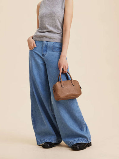 Eliza | Quadratische Tasche mit glänzendem Reißverschluss
