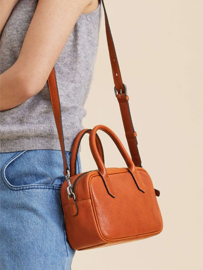 Eliza | Quadratische Tasche mit glänzendem Reißverschluss