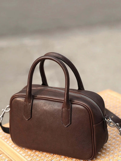 Eliza | Quadratische Tasche mit glänzendem Reißverschluss