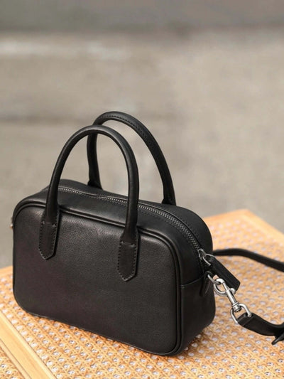 Eliza | Quadratische Tasche mit glänzendem Reißverschluss