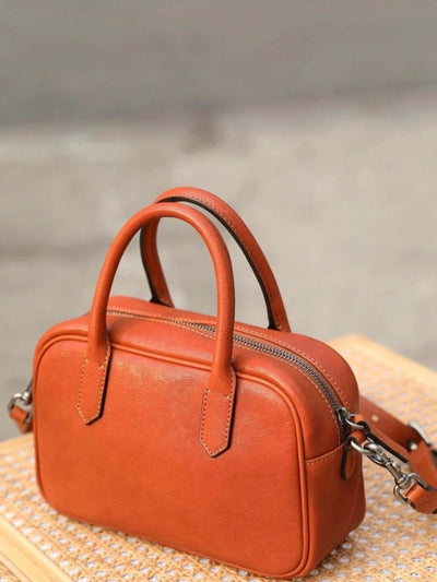 Eliza | Quadratische Tasche mit glänzendem Reißverschluss