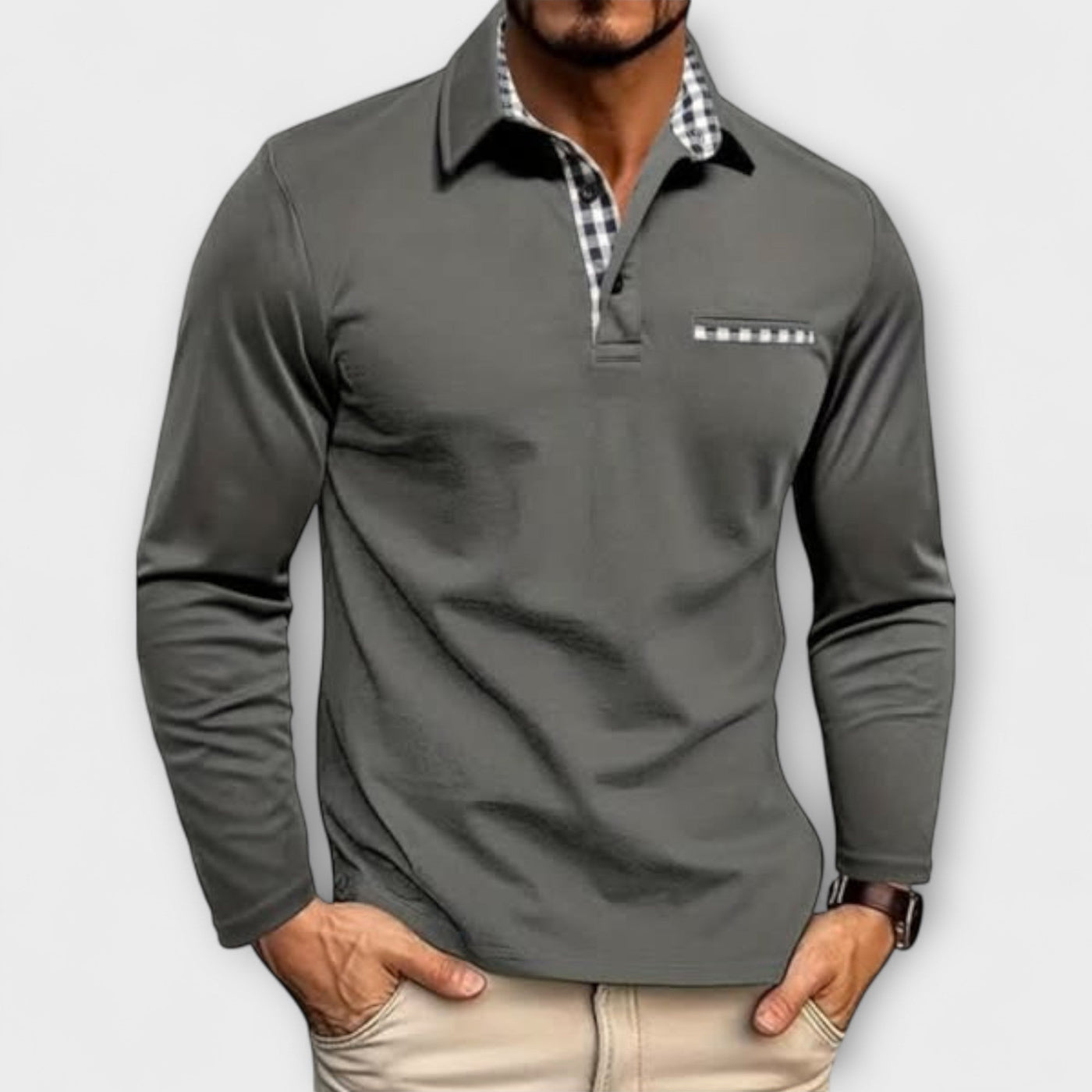 Premium Langarm-Polo