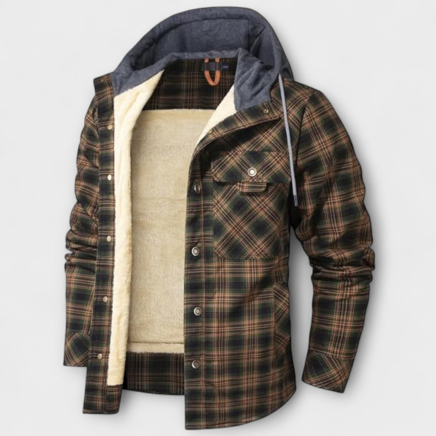Flanelljacke mit Kapuze