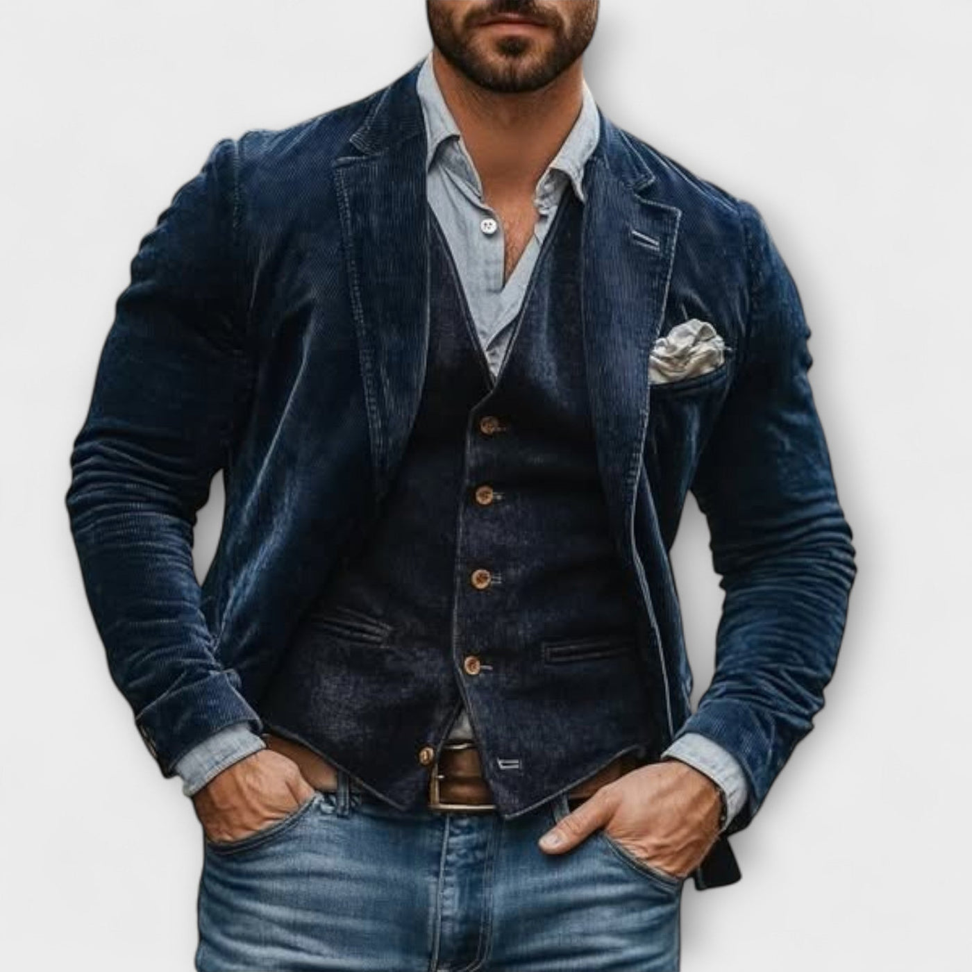 Klassischer Blazer und Weste
