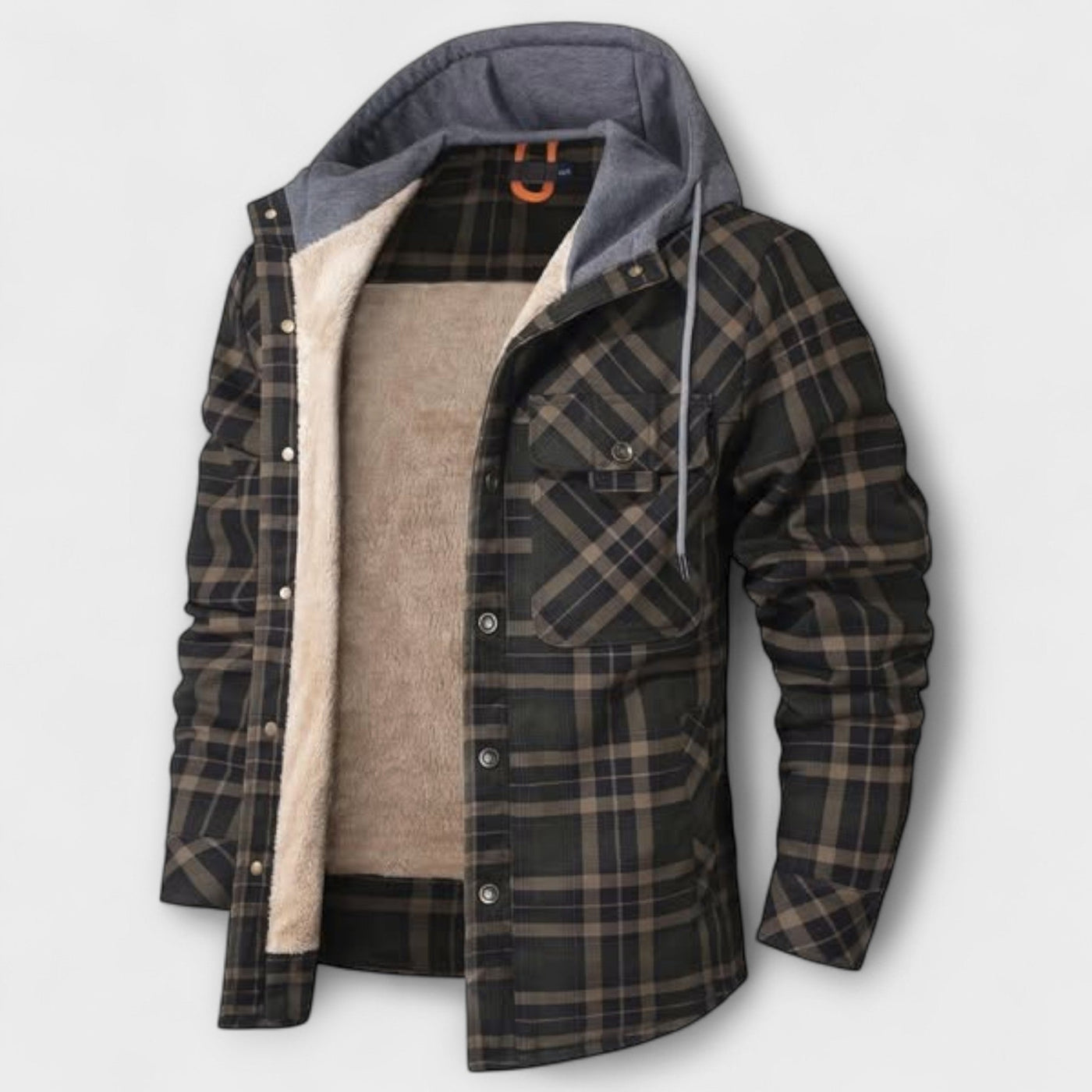 Flanelljacke mit Kapuze