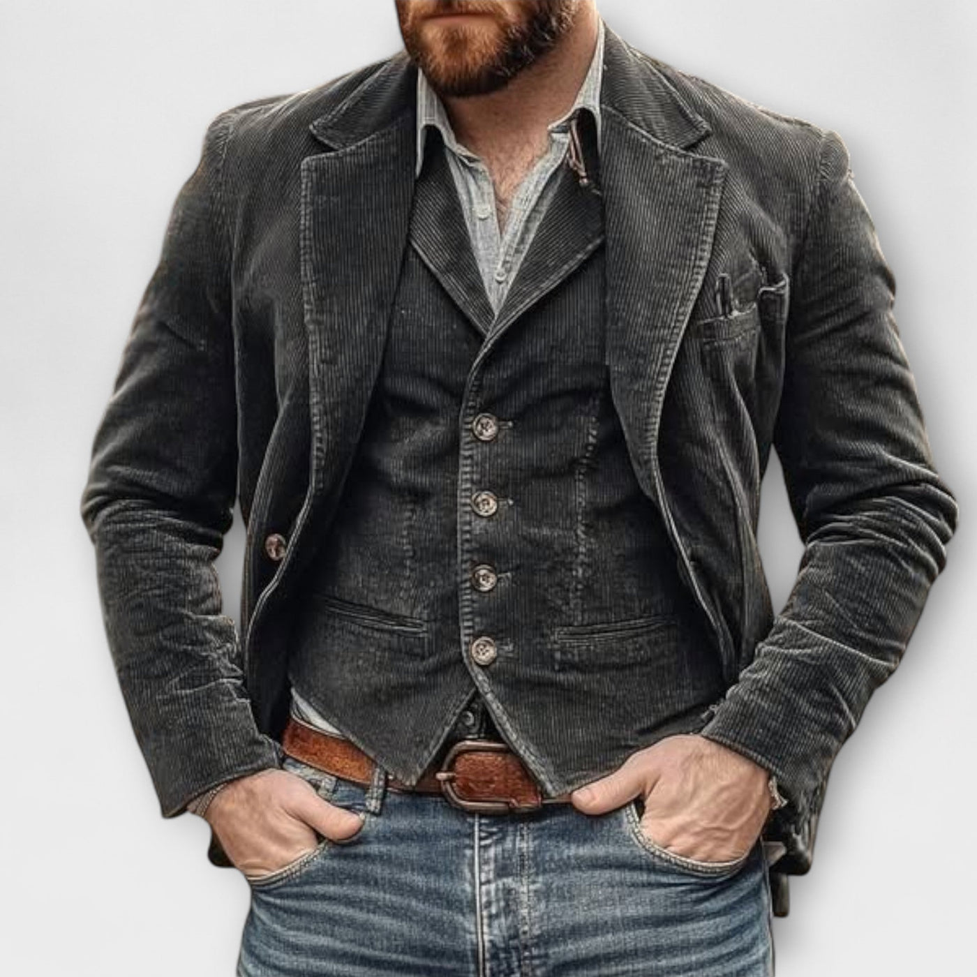 Klassischer Blazer und Weste