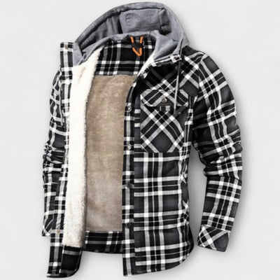 Flanelljacke mit Kapuze