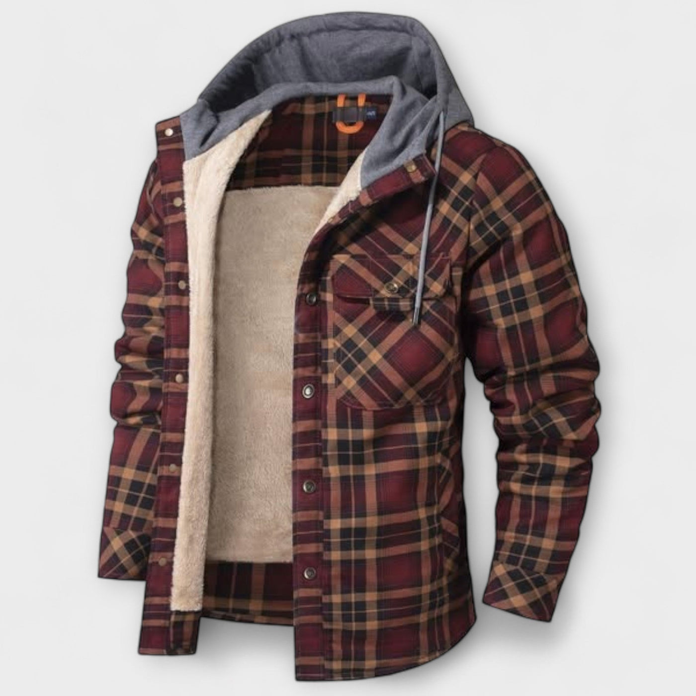 Flanelljacke mit Kapuze