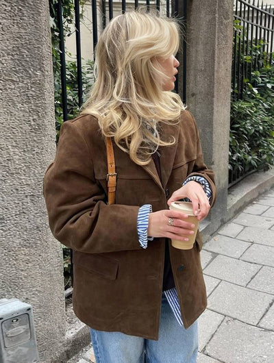 FIORA - Blazerjacke aus Wildleder