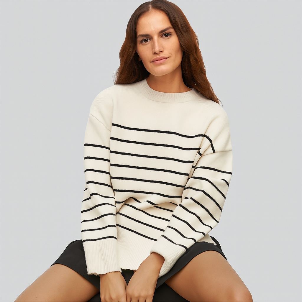 Louise - Gestreifter Couture-Pullover
