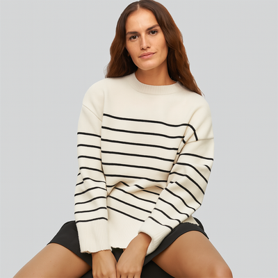 Louise - Gestreifter Couture-Pullover