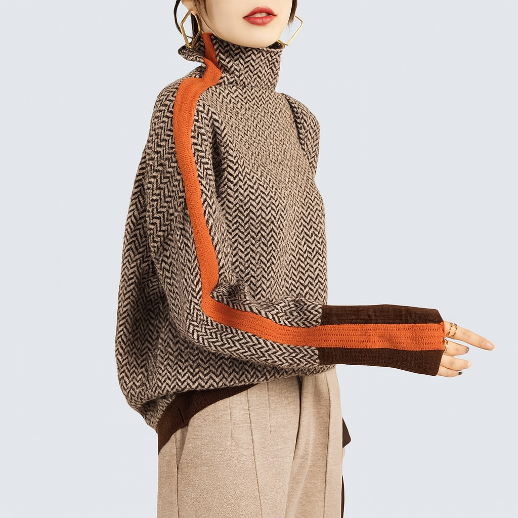 Clarabella - Pullover mit Stehkragen Mélange