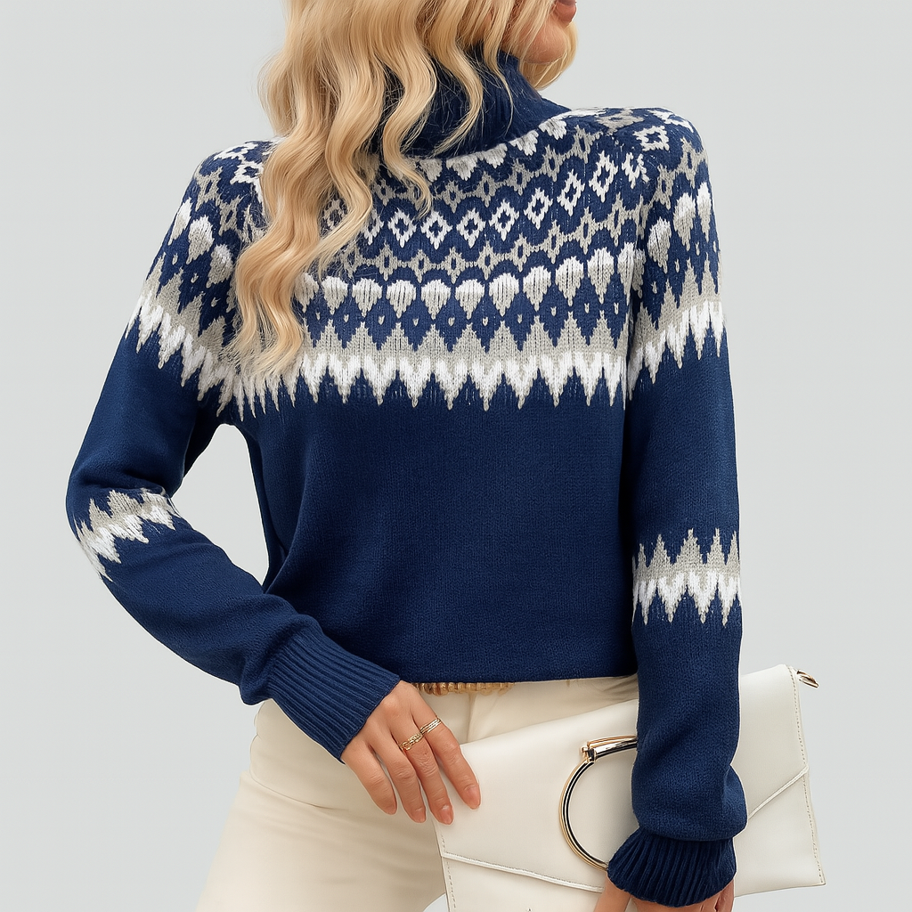 Ella | Eleganter Pullover mit geometrischem Strickmuster