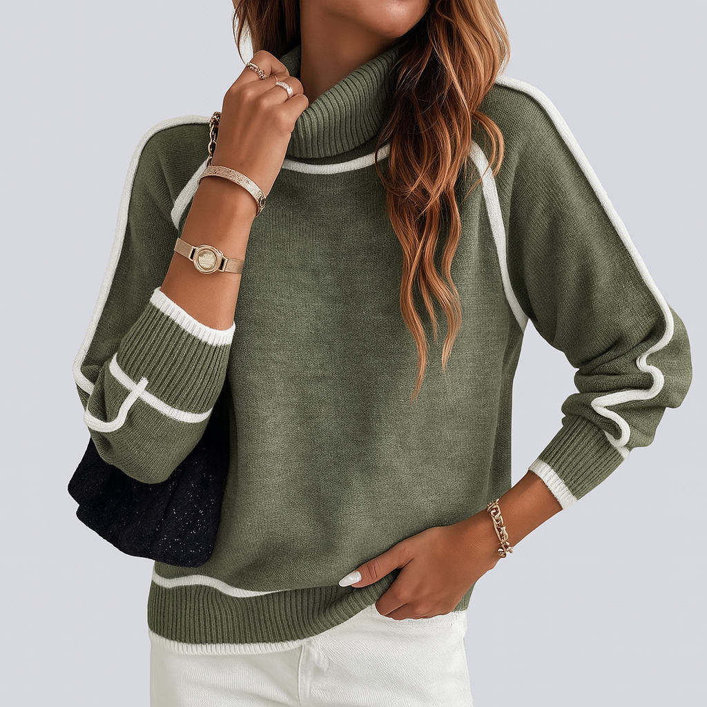 Avalon - Pullover aus Olivgrünem Baumwollstoff