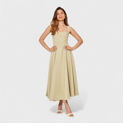 Amelia – Zeitloses fließendes Midi-Kleid