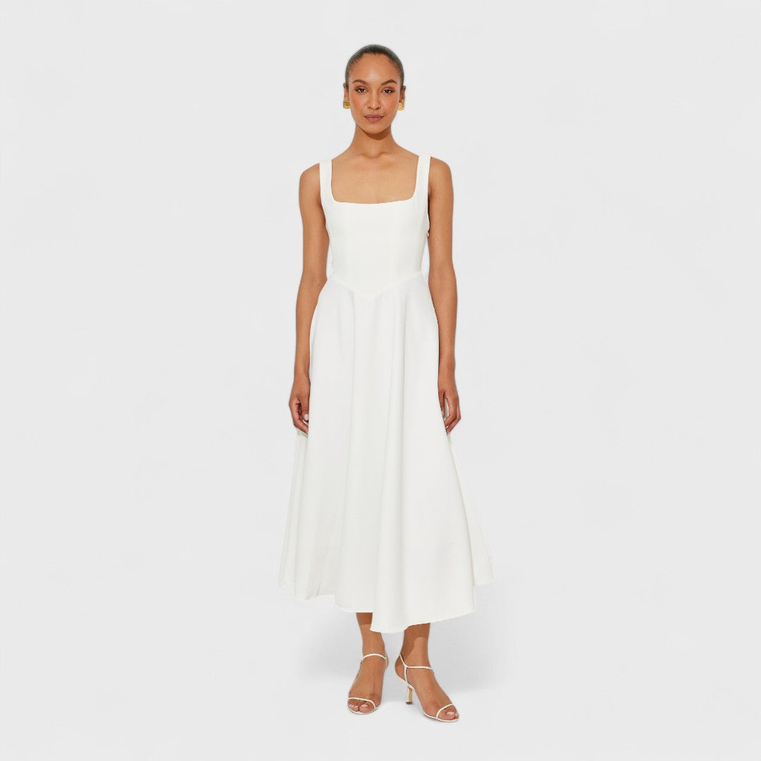 Amelia – Zeitloses fließendes Midi-Kleid