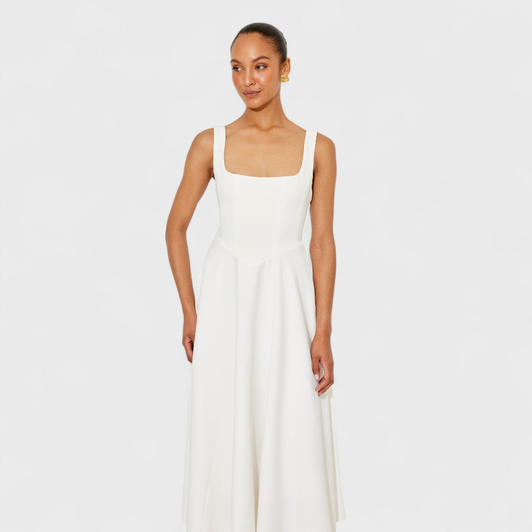 Amelia – Zeitloses fließendes Midi-Kleid