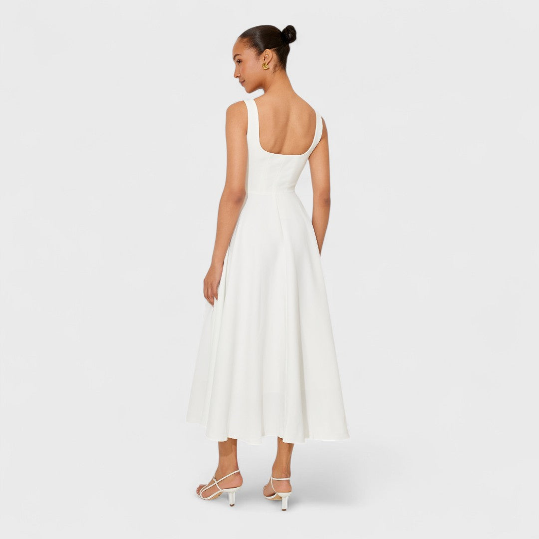 Amelia – Zeitloses fließendes Midi-Kleid