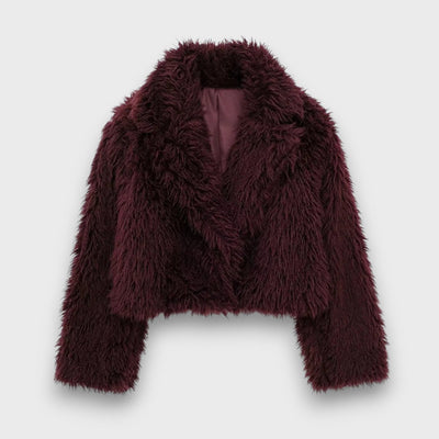 Mile – Luxuriöse Kunstpelzjacke in einem tiefen Bordeaux
