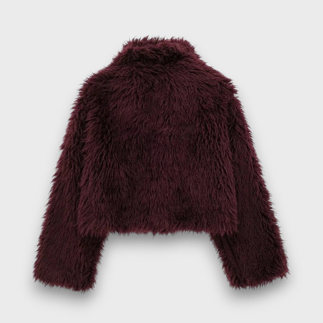 Mile – Luxuriöse Kunstpelzjacke in einem tiefen Bordeaux