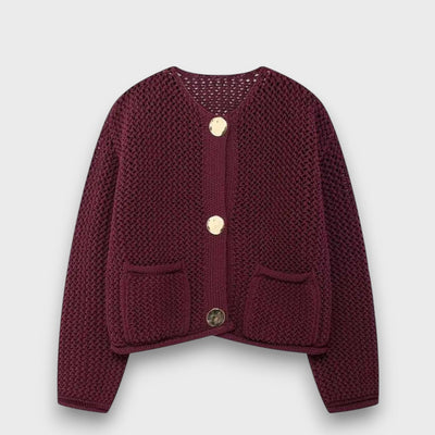 Jessa – Cardigan in Bordeauxrot