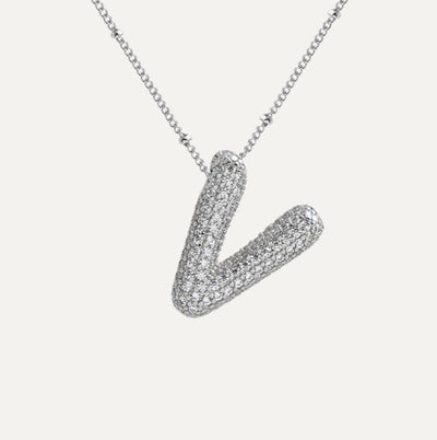 Savannah | Halskette mit Buchstaben in Diamantblase