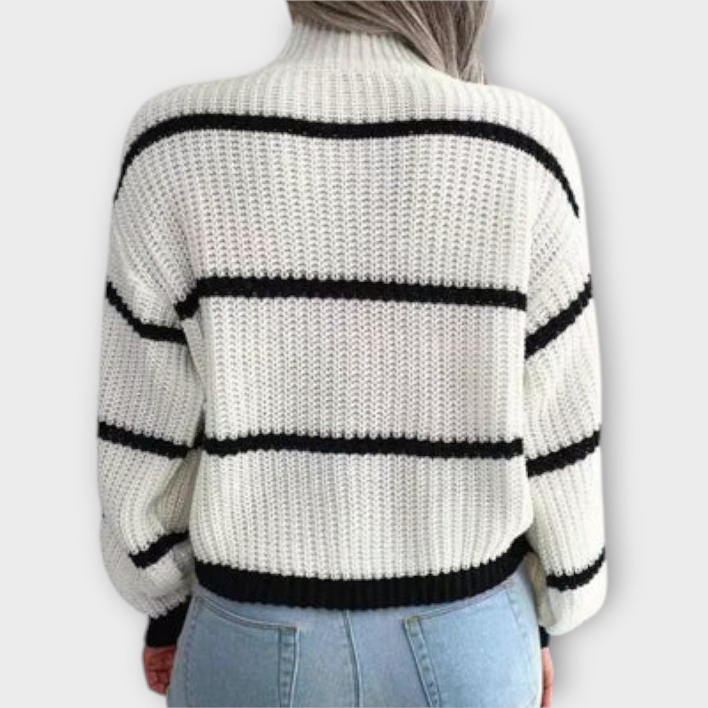 Chavala - Pullover mit Stehkragen und Streifen