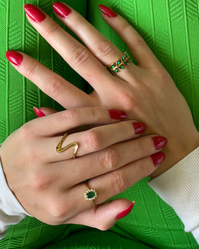 Amaryelle | Ring aus grünem Zirkonia in 18K Gold