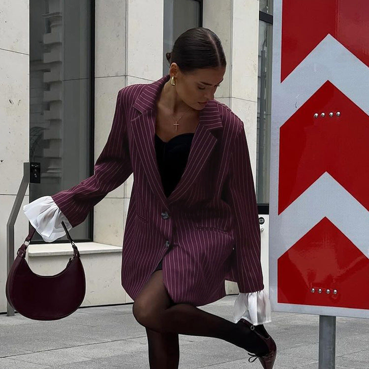 FIORA - Blazer in Weinrot