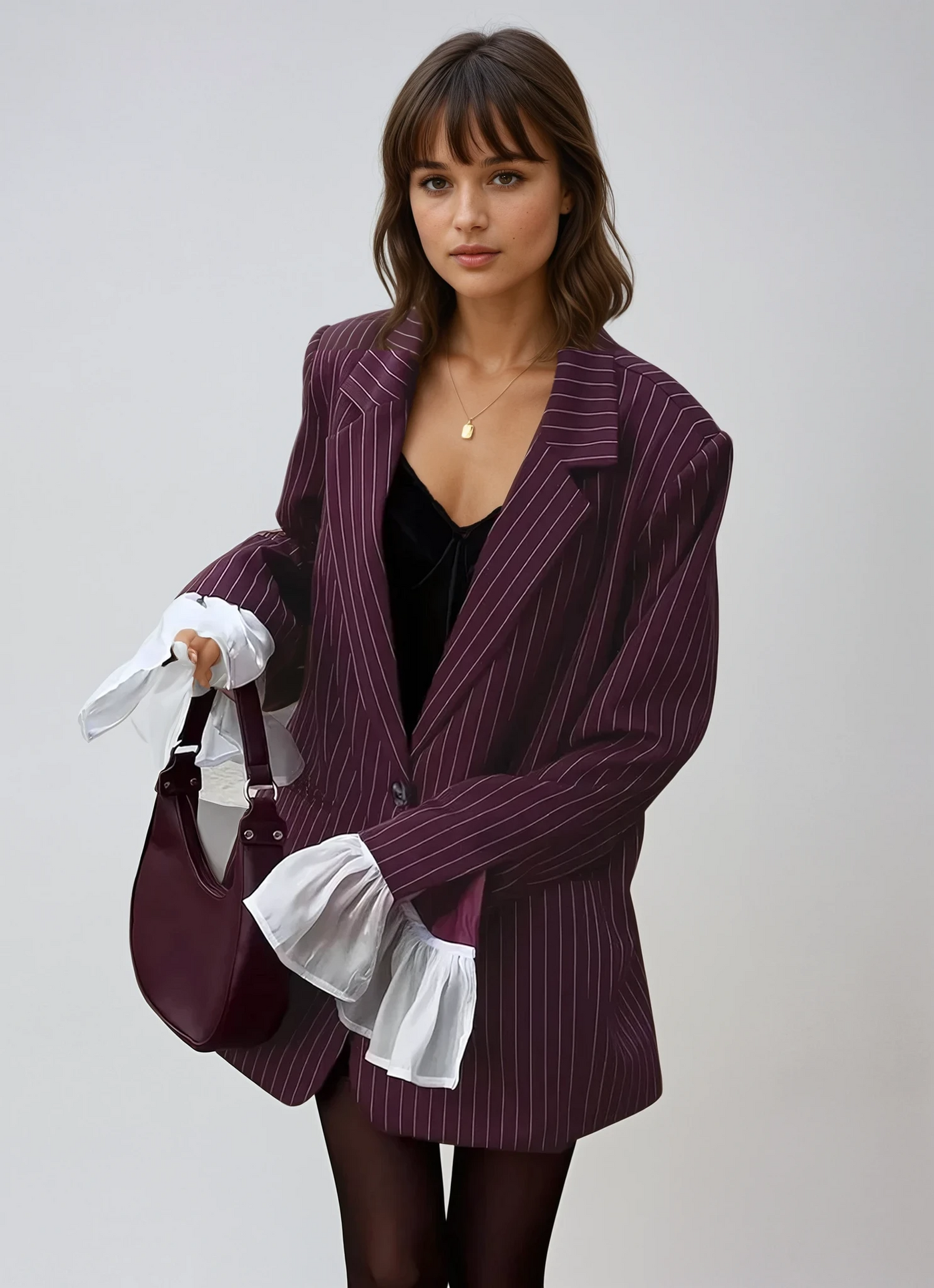 FIORA - Blazer in Weinrot