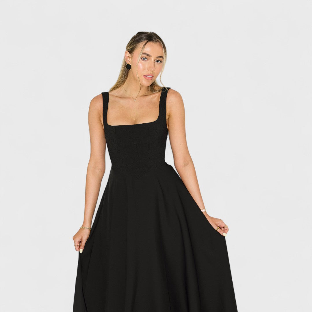 Amelia – Zeitloses fließendes Midi-Kleid