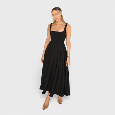 Amelia – Zeitloses fließendes Midi-Kleid