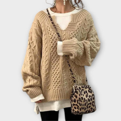 Lili - Oversized Pullover mit Zopfmuster