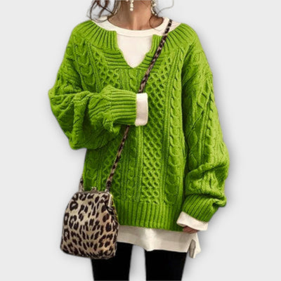 Lili - Oversized Pullover mit Zopfmuster