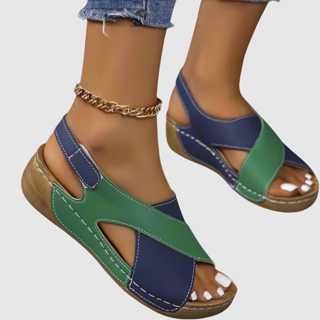 Hildegard - Bicolor Sandalen aus Leder
