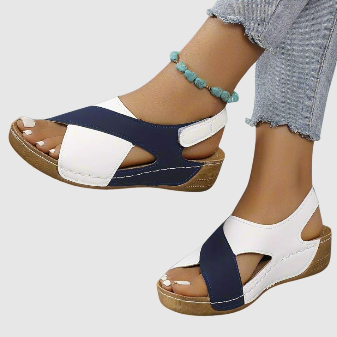 Hildegard - Bicolor Sandalen aus Leder