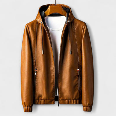 Jacke aus Eco-Leder mit Kapuze
