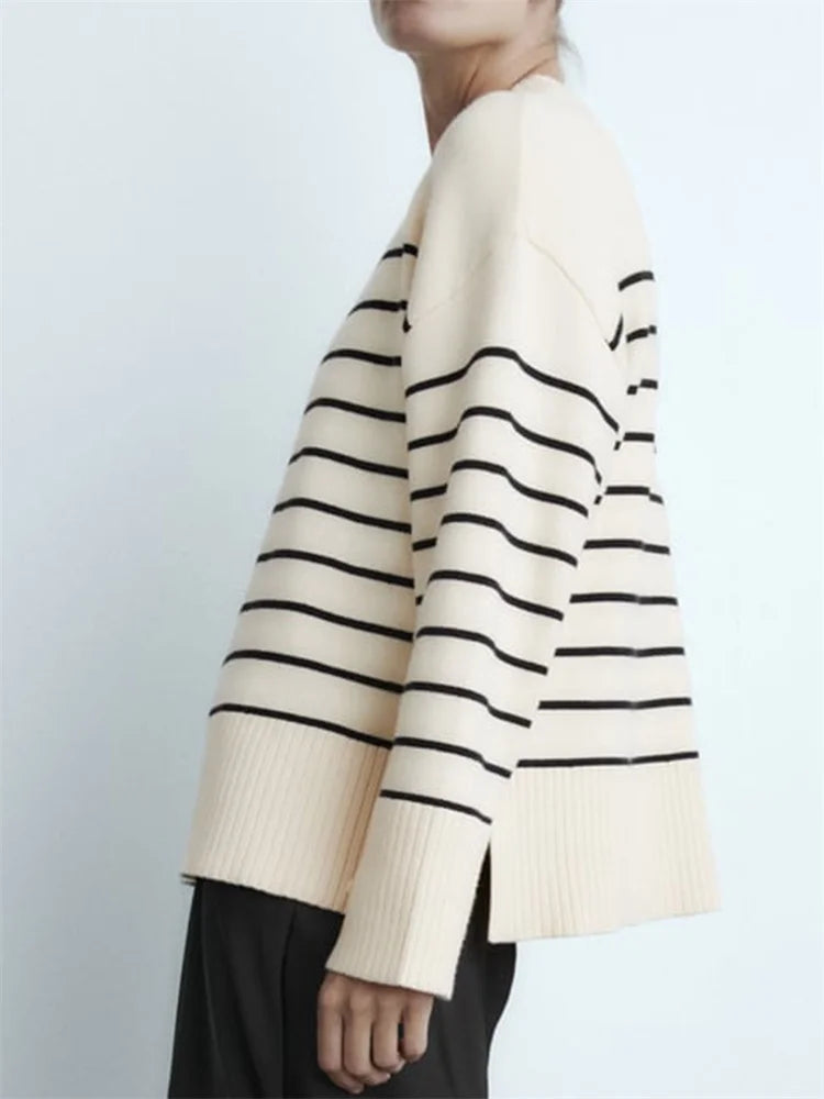 Louise - Gestreifter Couture-Pullover