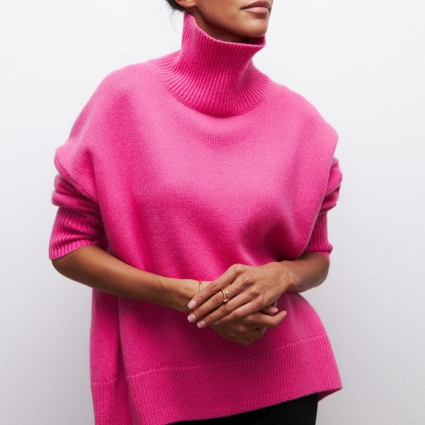 Katrielle - bequemer Pullover mit hohem Kragen
